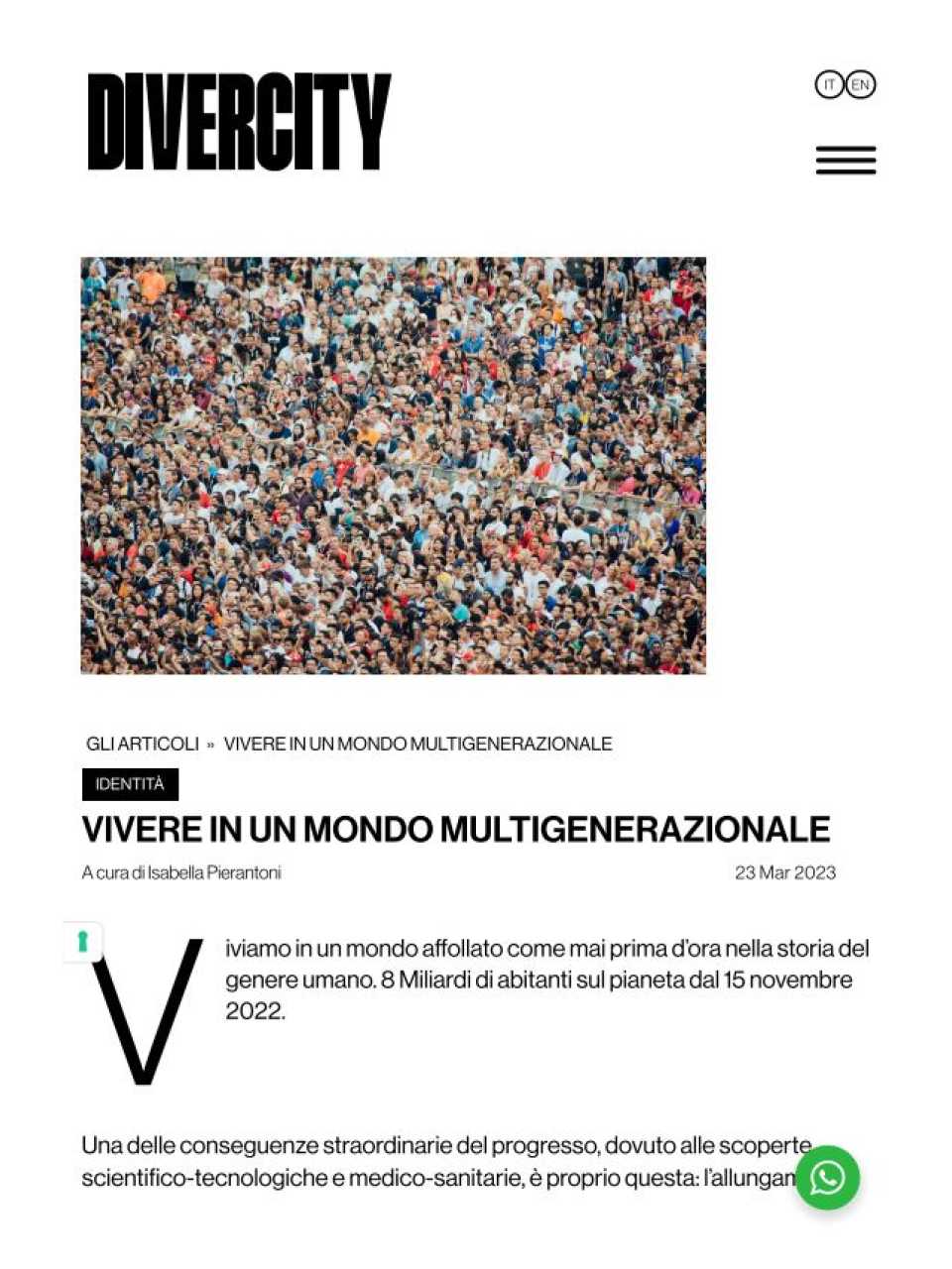 Vivere in un mondo multigenerazionale