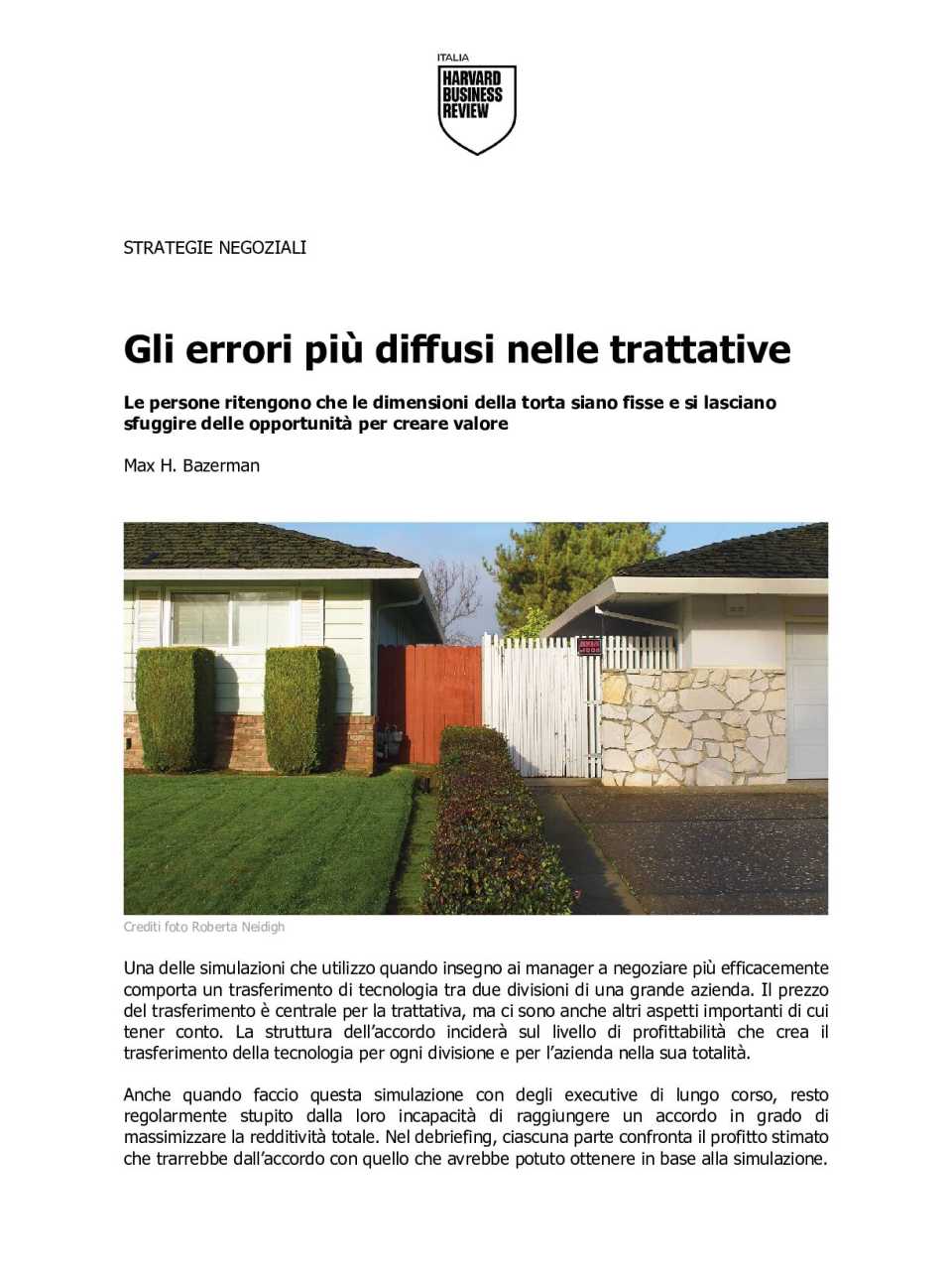 Gli errori più diffusi nelle trattative