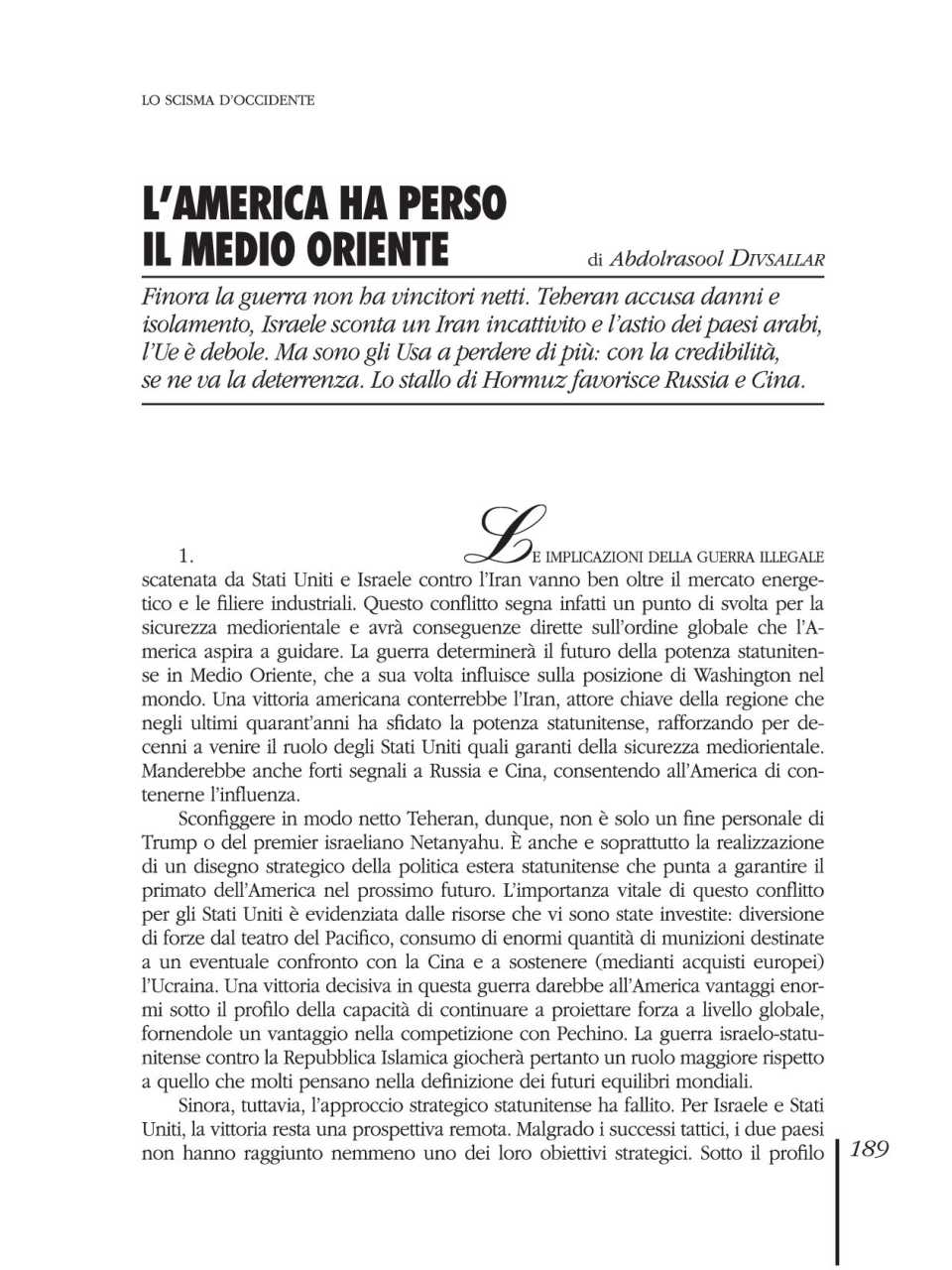 L’America ha perso il Medio Oriente