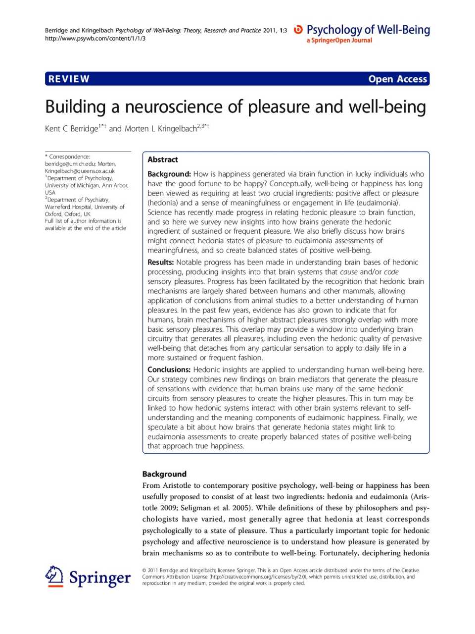 Building a neuroscience of pleasure and well-being