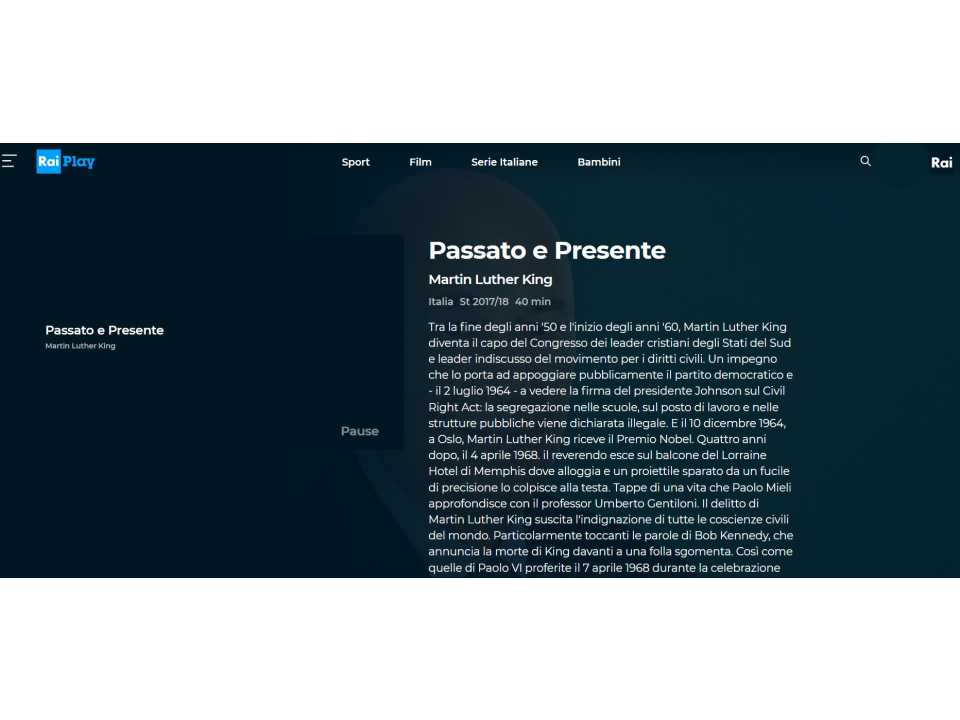 Passato e presente. Martin Luther King